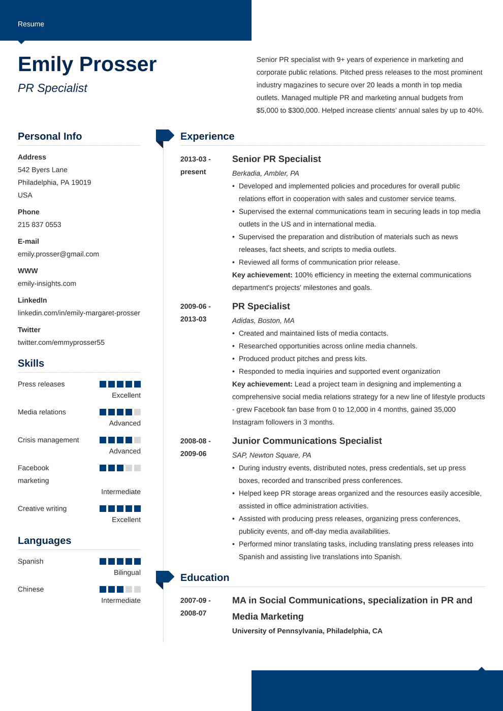 What Is The Best Way To Write A Public Relations Resume?