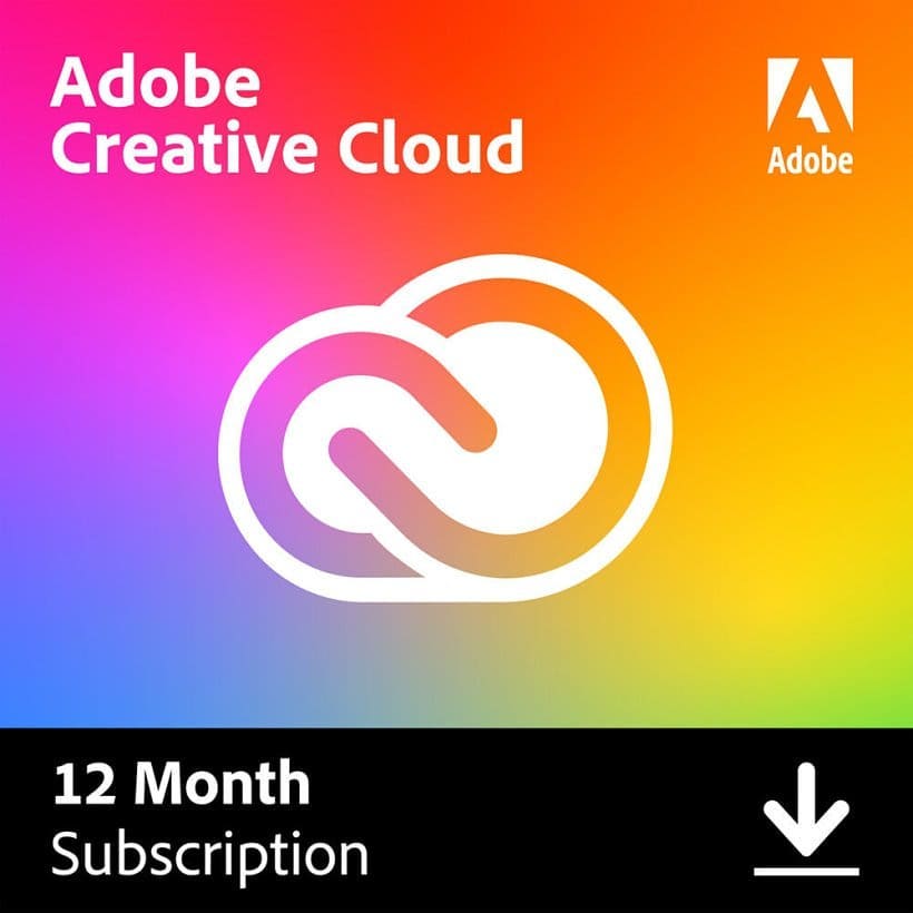 12-month subscription of Adobe Creative Cloud