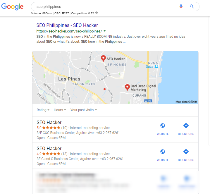 Seo philippines on search in google
