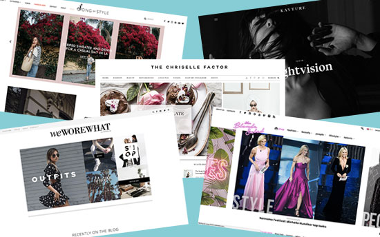 Top fashion blogs screenshots
