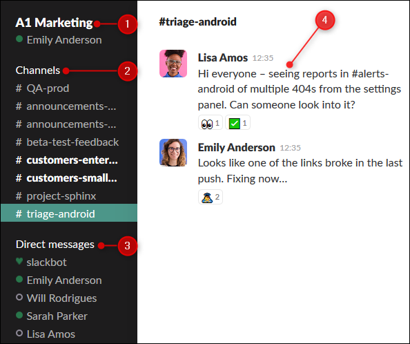 Slack user interface screenshot