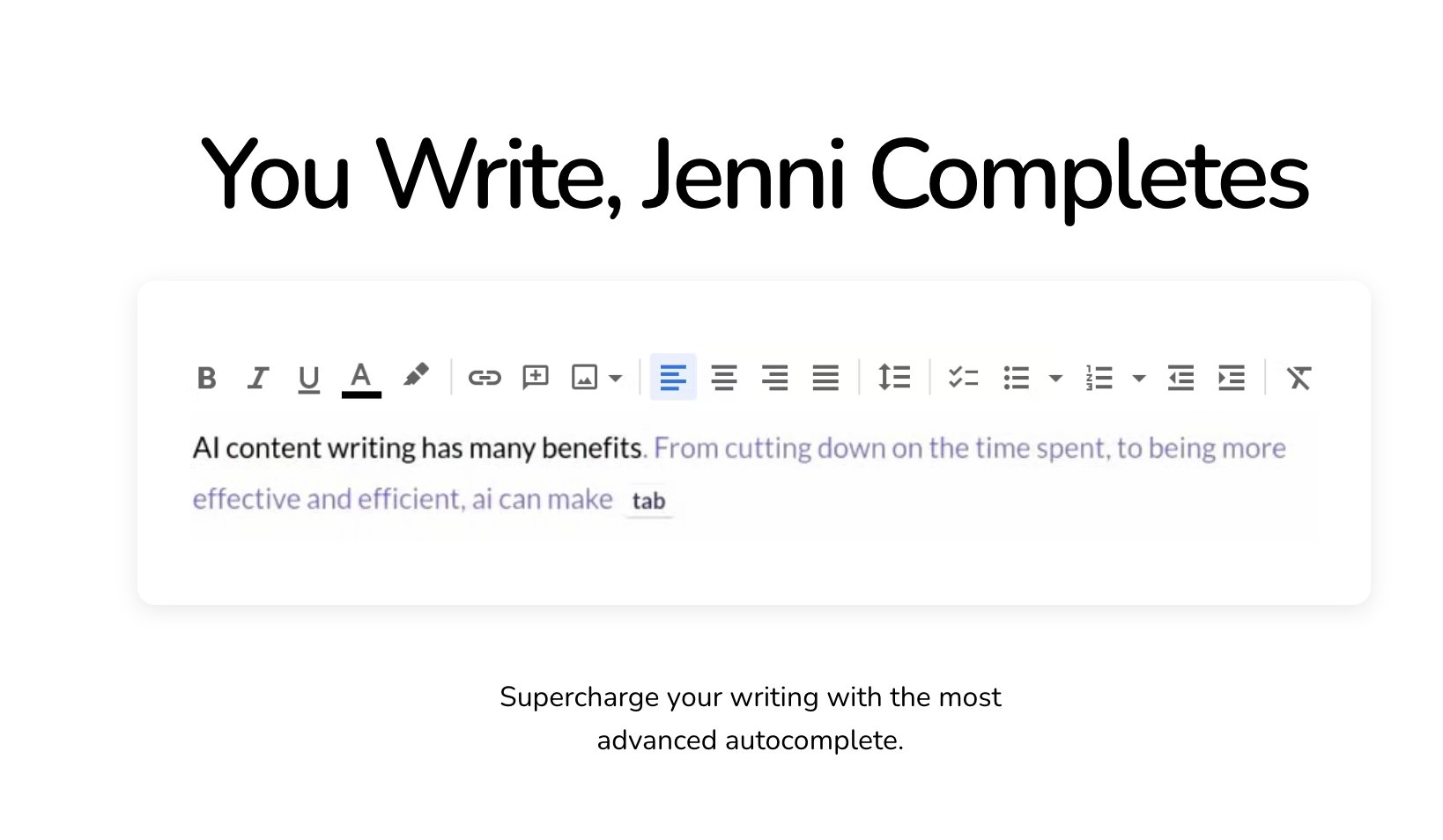Jenni AI homepage