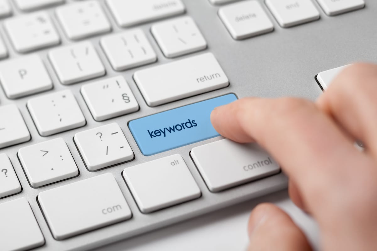 Keywords pressed in a keyboard
