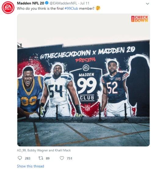 Madden NFL 20 tweet screenshot