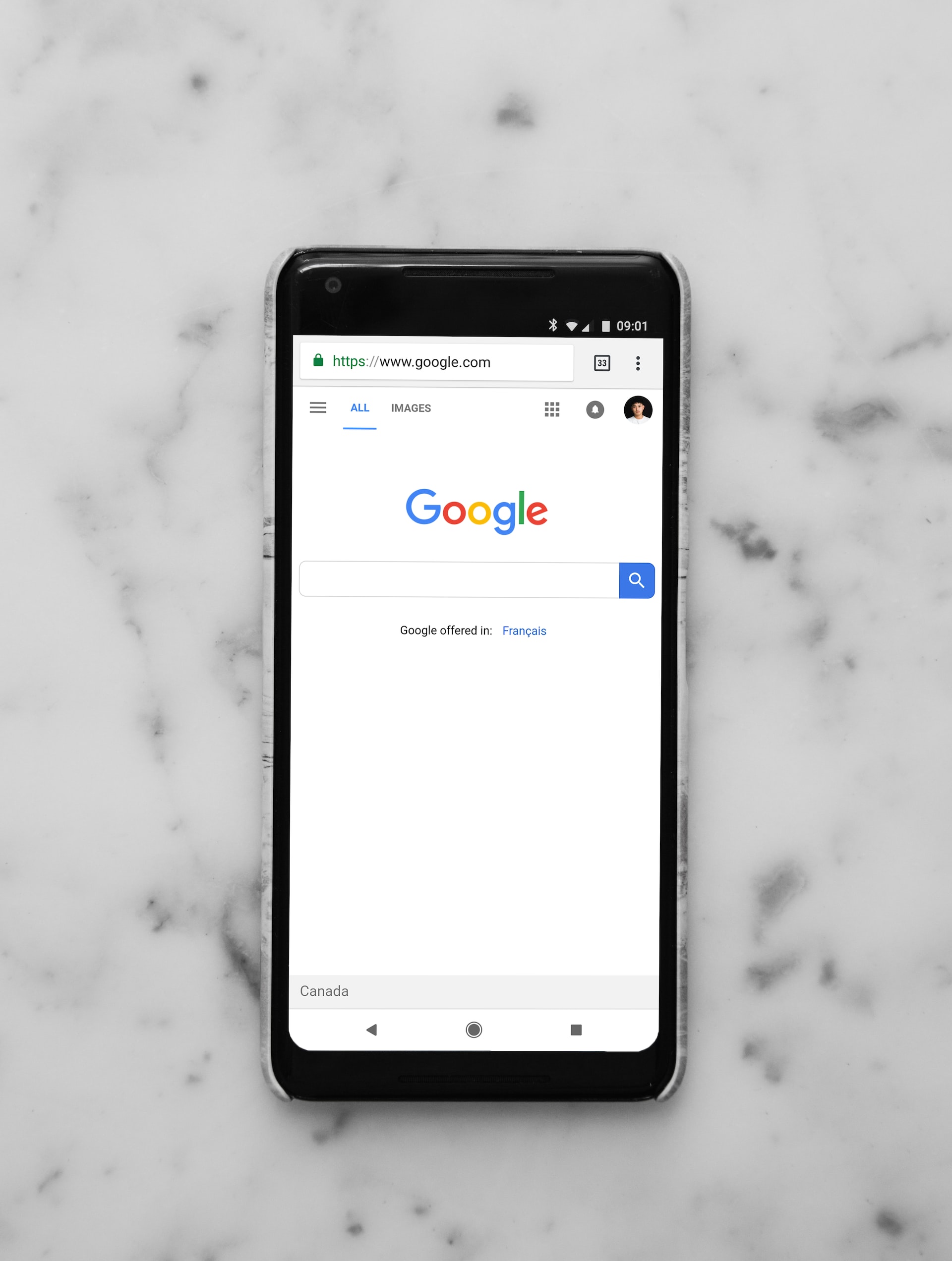 Mobile phone with google main page