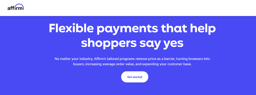 Affirm sales page 