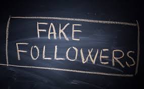 Fake followers written on blackboard