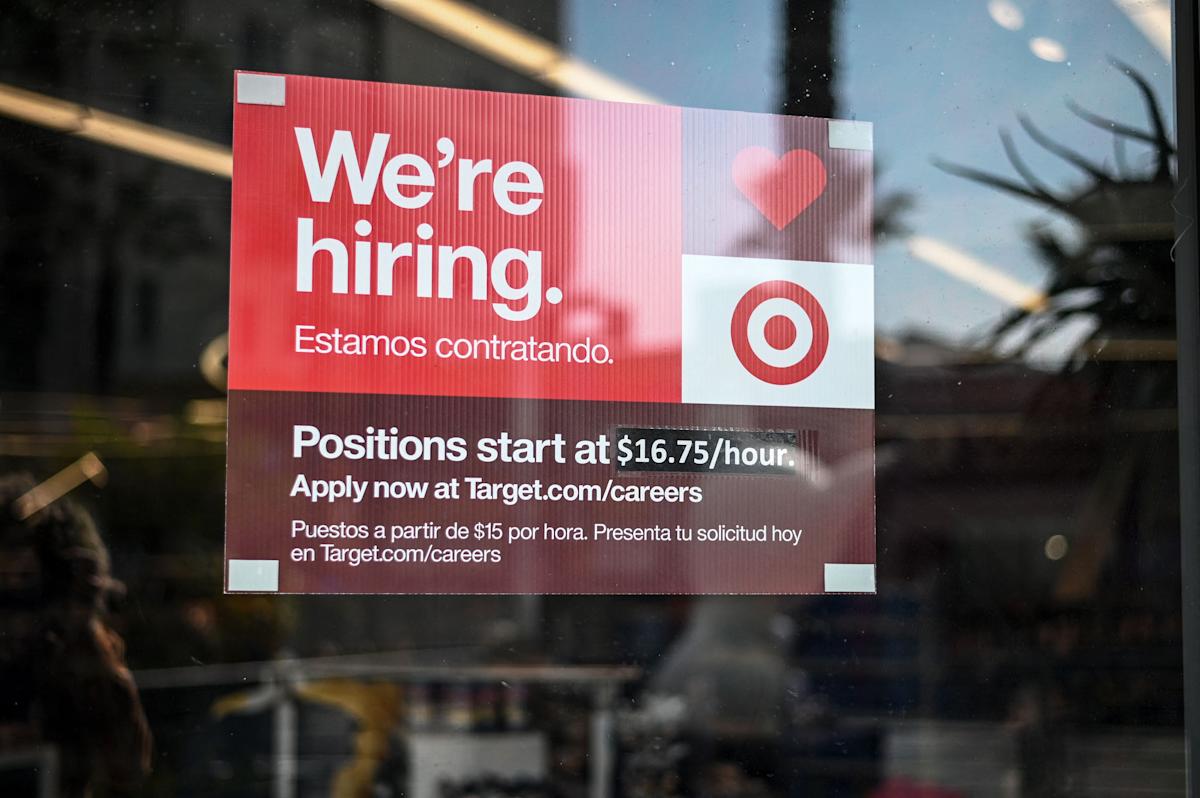Target hiring poster on a clear glass wall
