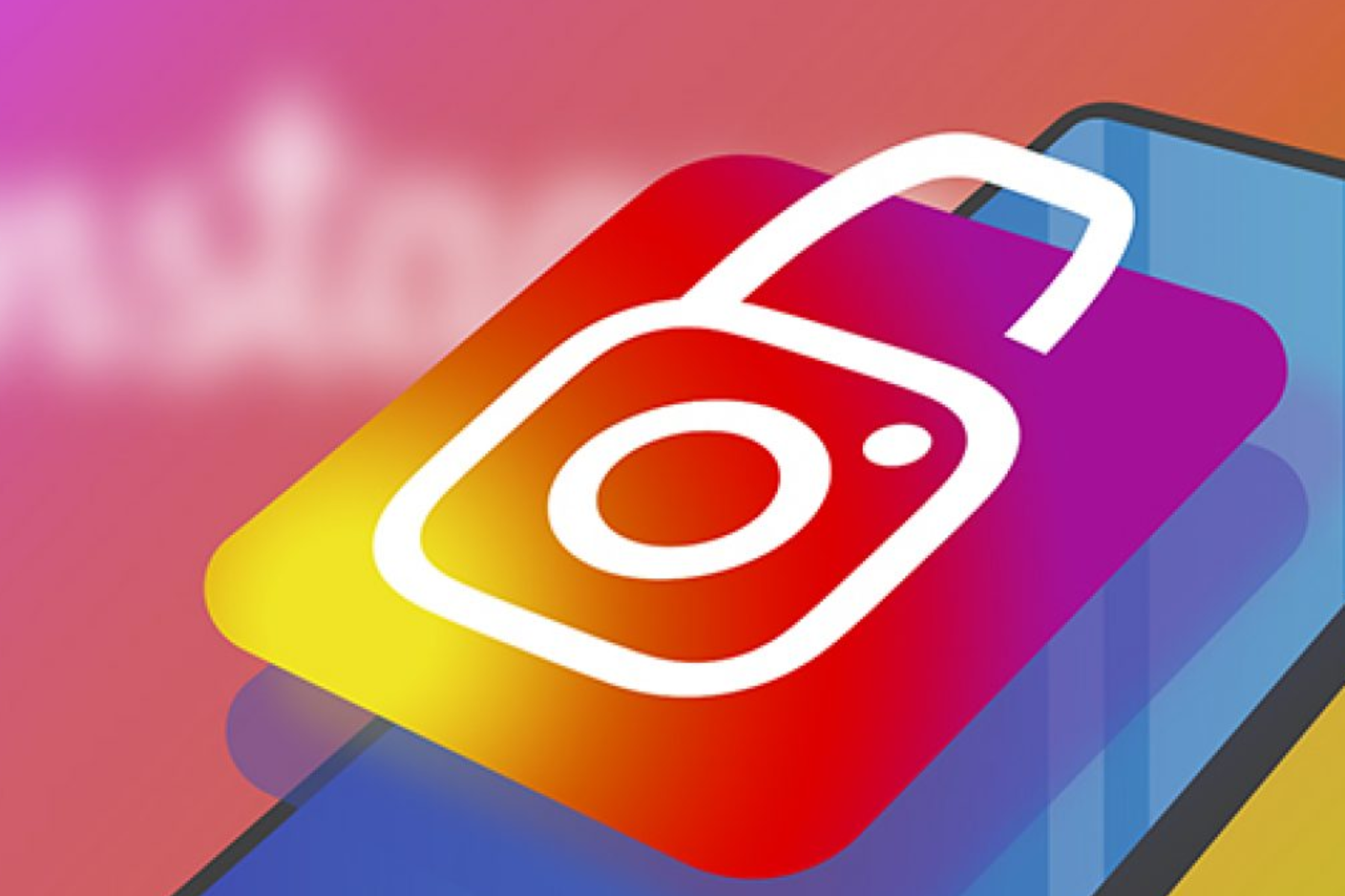 Instagram logo with a lock appearance