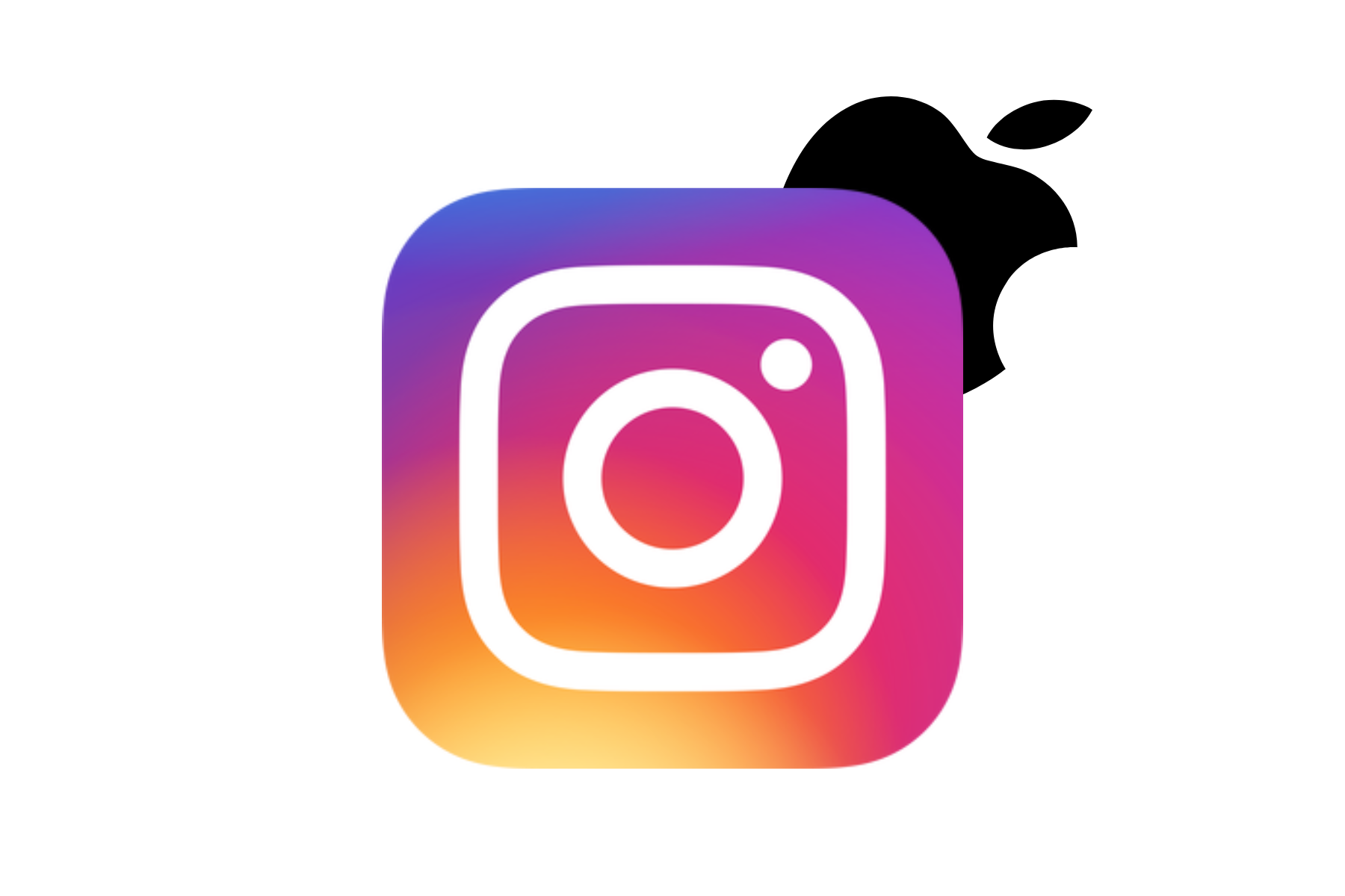 Instagram logo with iPhone logo