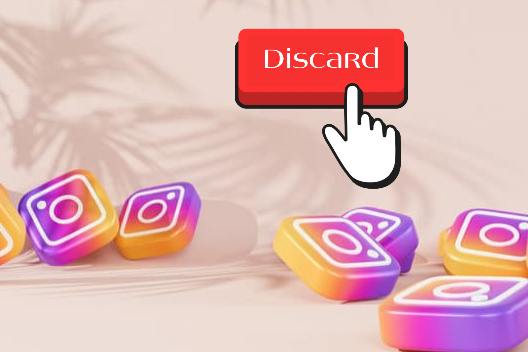 Instagramm icons with a Discard button