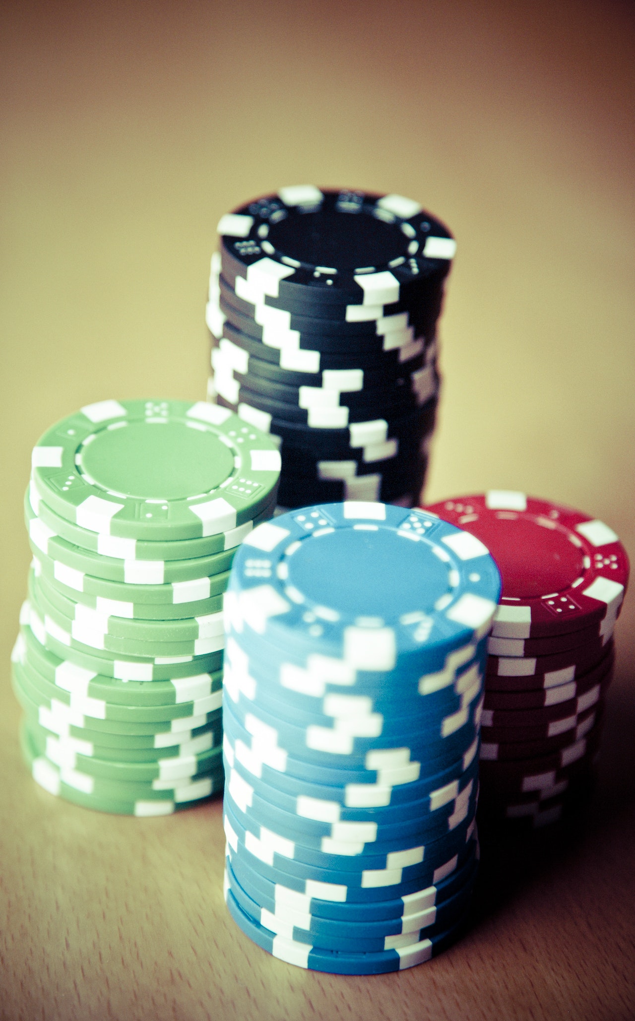 Towers of poker chips