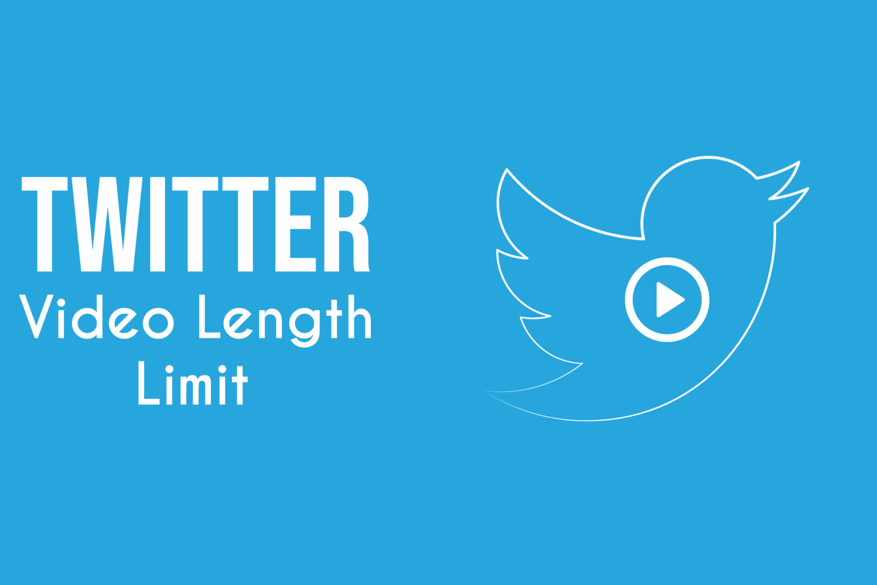 The phrase "TWITTER Video Length Limit" is followed by a Twitter logo with a play button