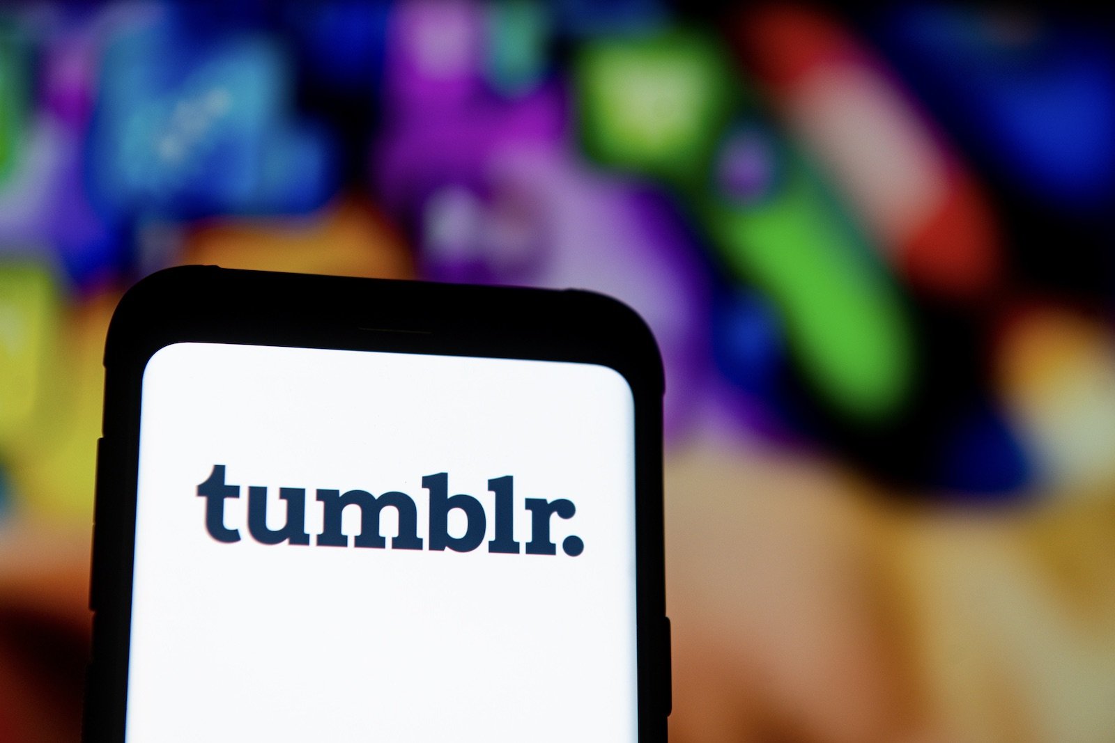 Tumblr logo on phone