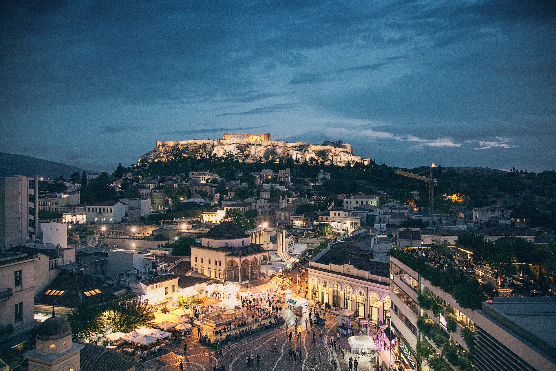 Night view of athens