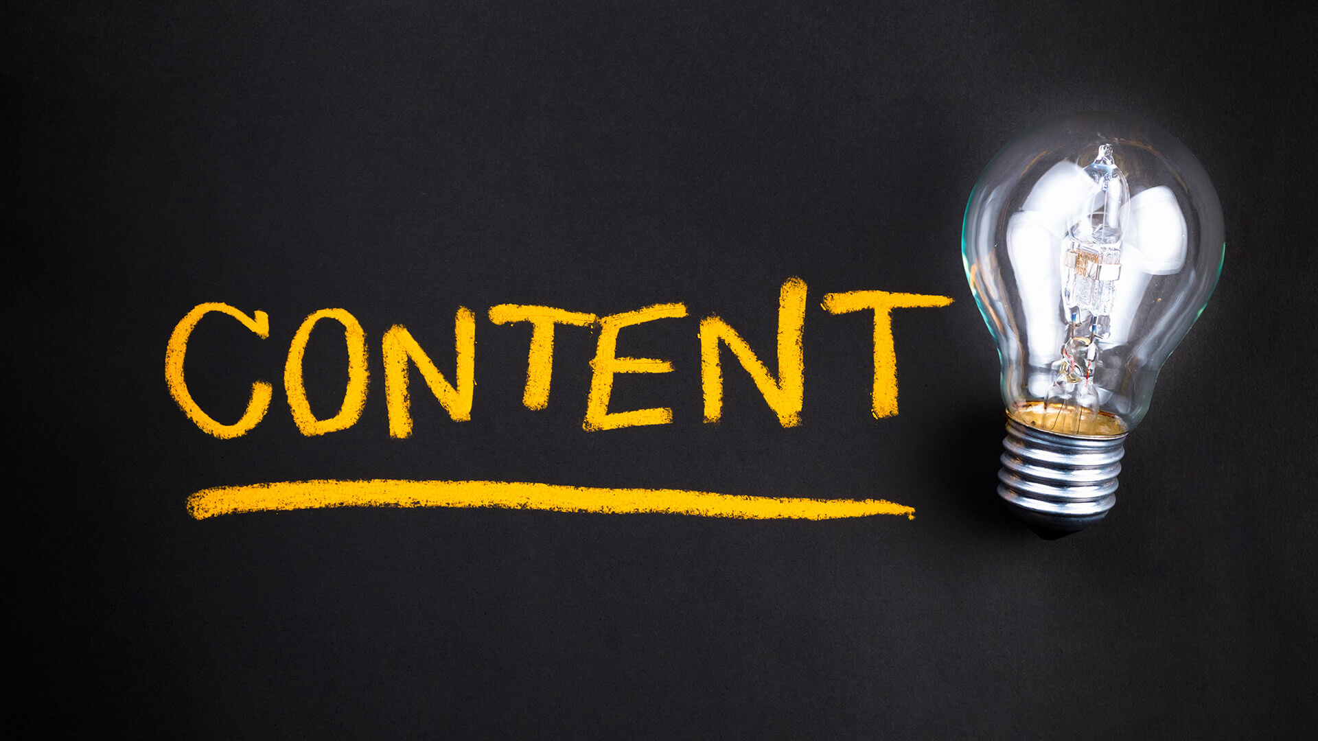 The word "Content" is underlined next to a light bulb