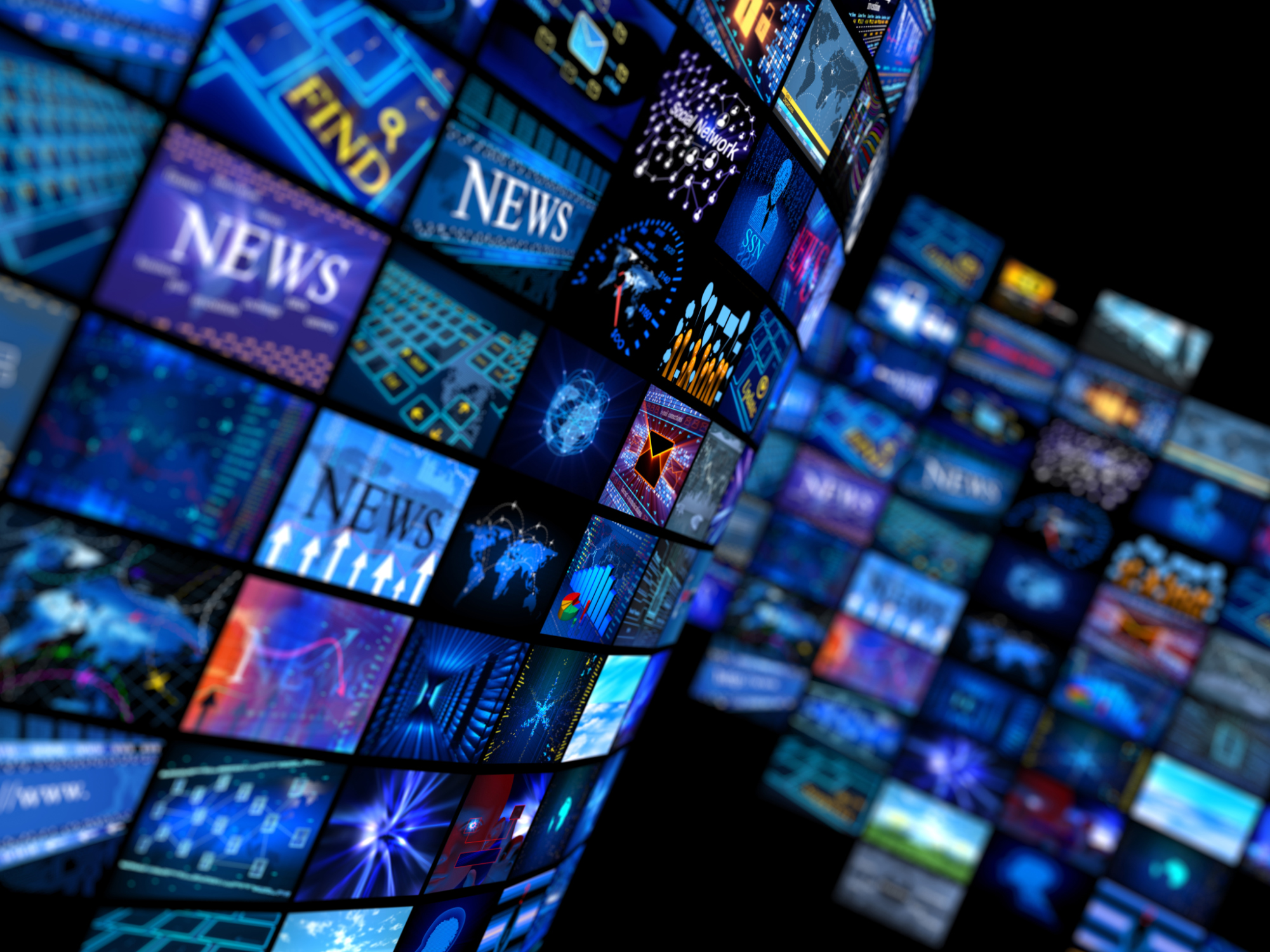 Media convergence news on TV screens