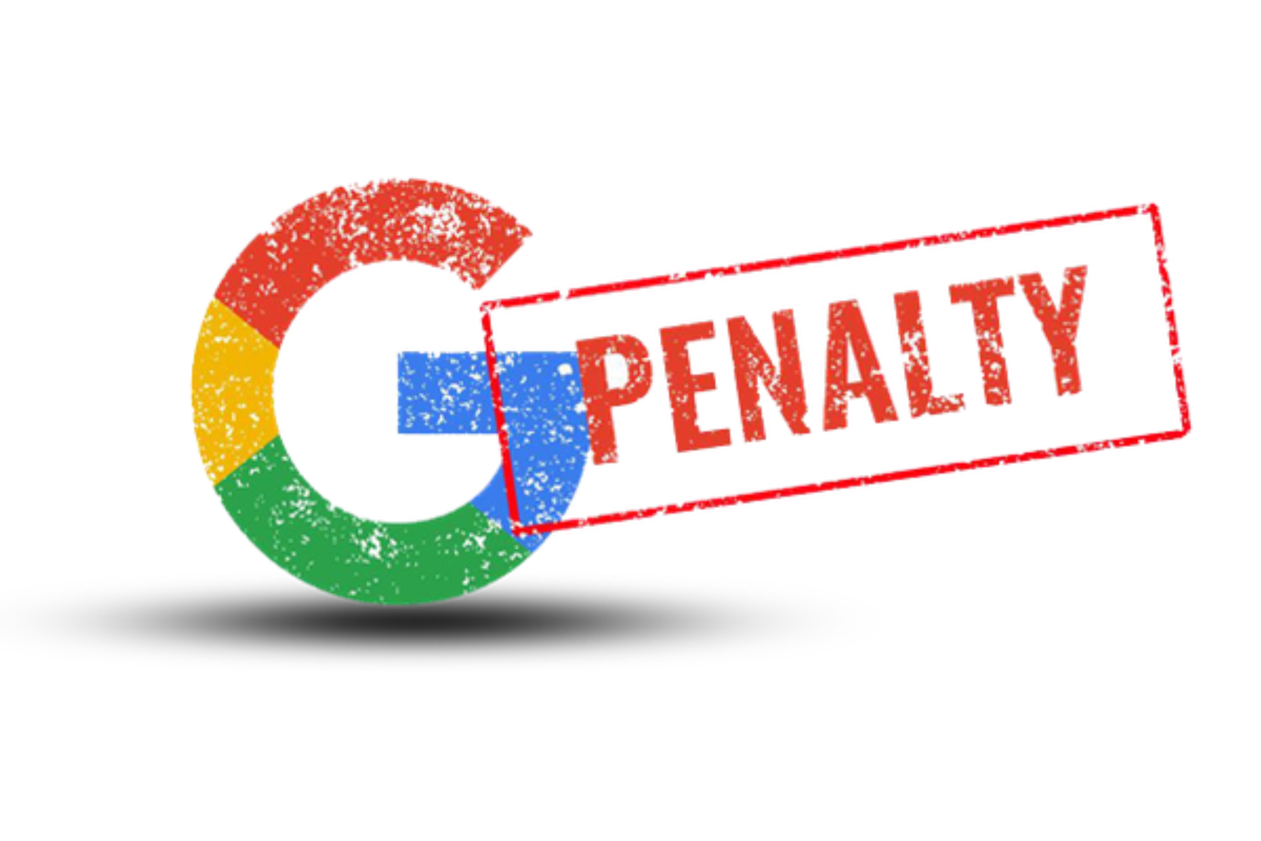 Google's logo with a Penalty sign