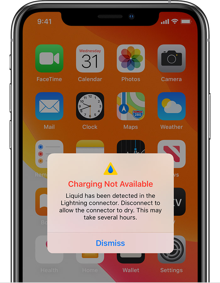 Ios13 iphone xs charging not available warning message