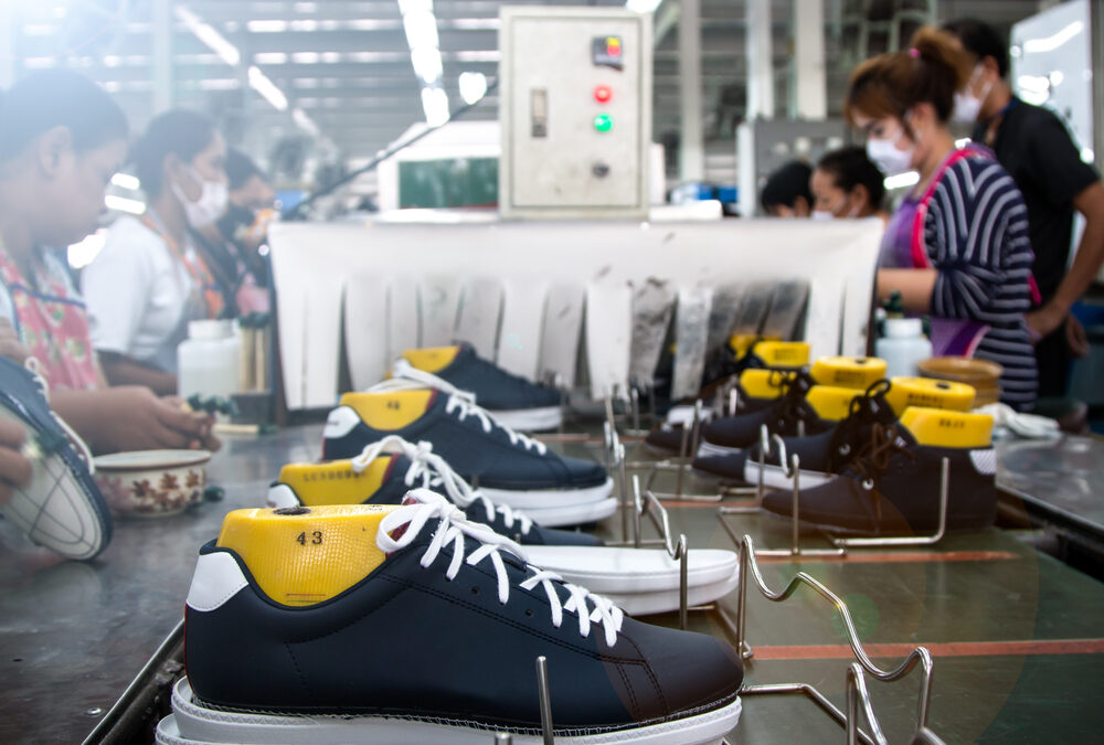 Shoes in a factory