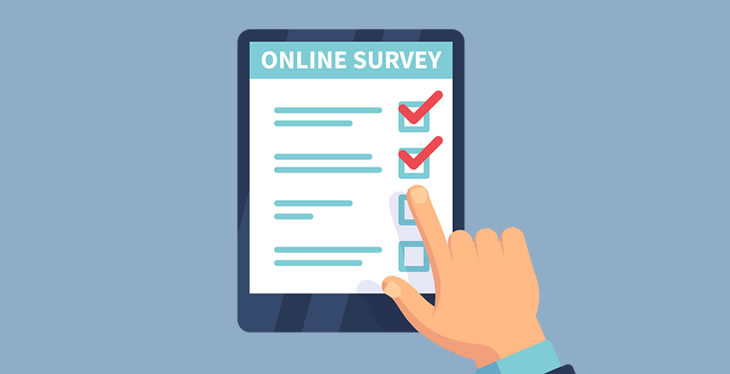 Hand Doing an Online Survey
