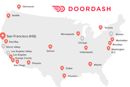 DoorDash Locations Across The United States