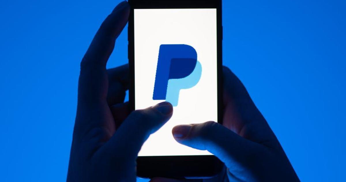 Paypal logo on a phone