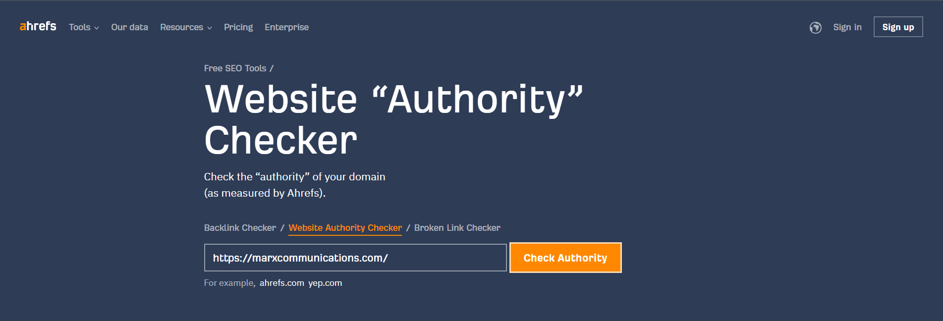Website authority ahref