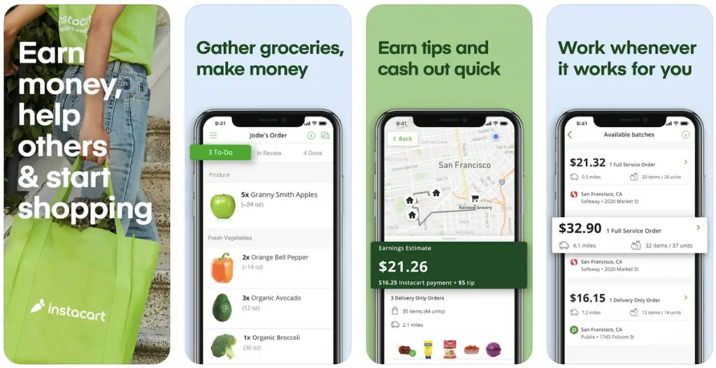 Earn money with Instacart infographic