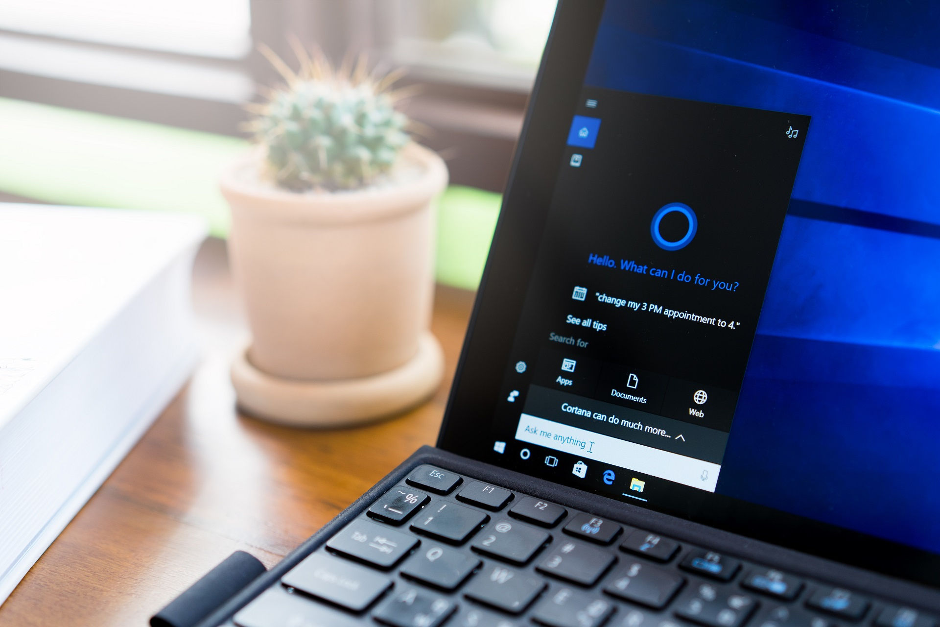 Cortana on a laptop
