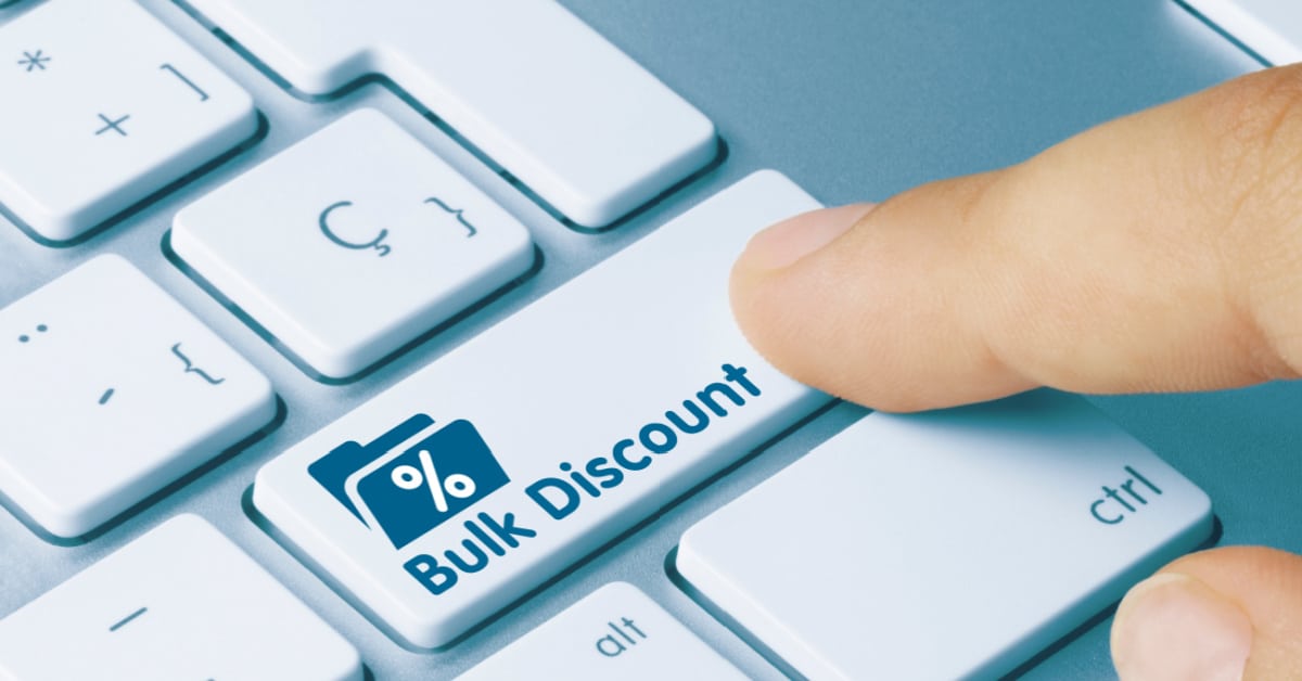 Bulk discount key on a keyboard