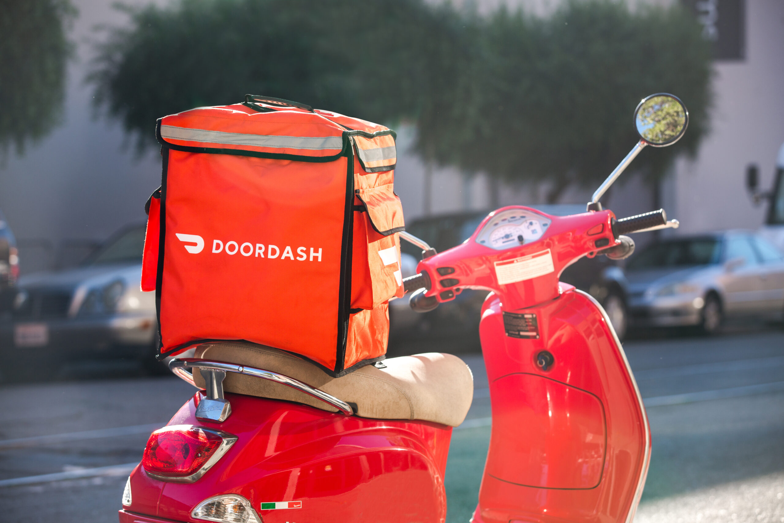 DoorDash red motorcycle