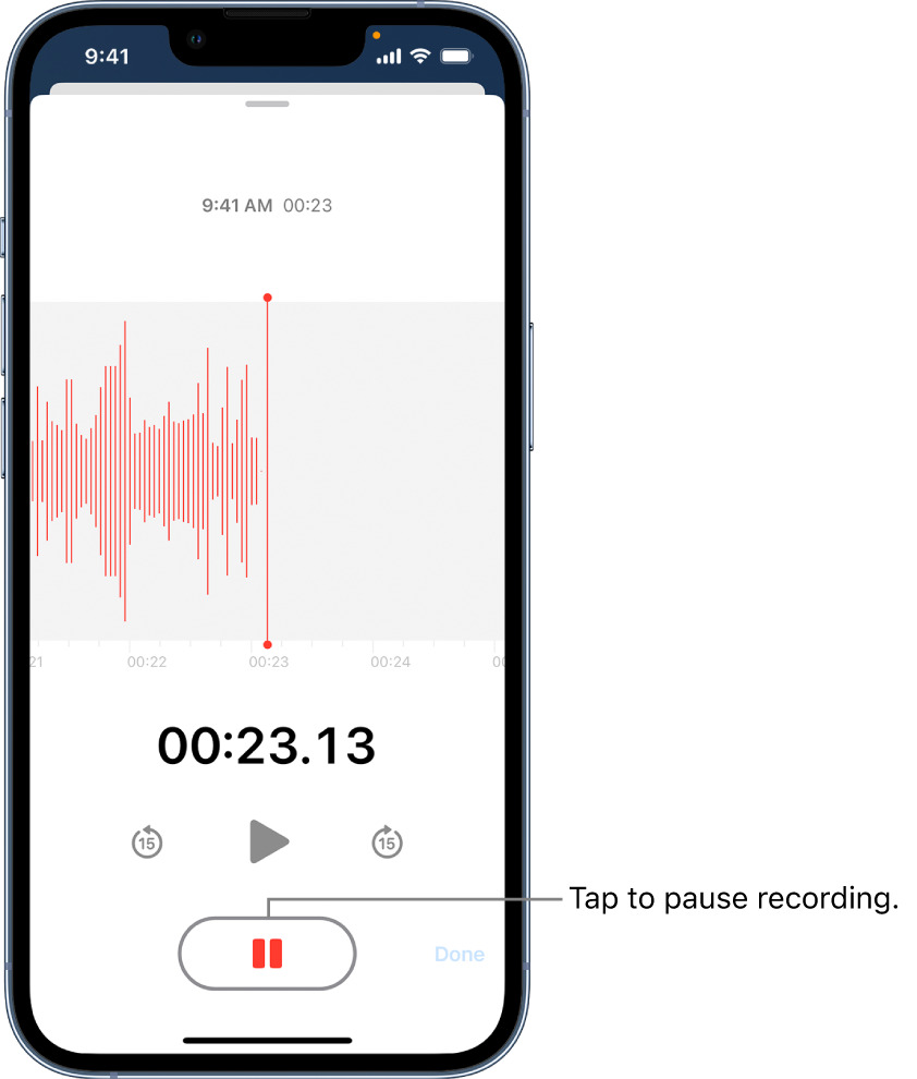 Voice Memo on an iPhone.
