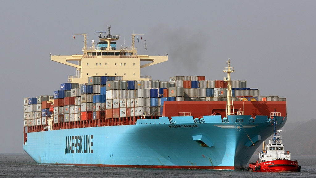 Maersk Line logo on a ship