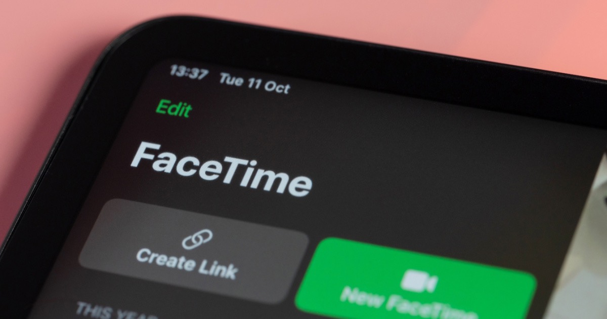 FaceTime application homepage