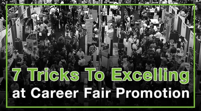 7 tricks to excelling at career fair promotion written, a lot of employees working in the background