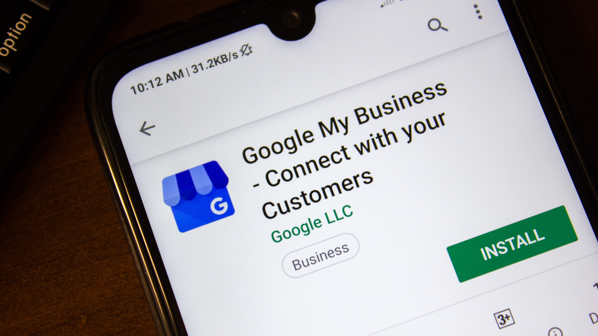 Google my Business application on a phone
