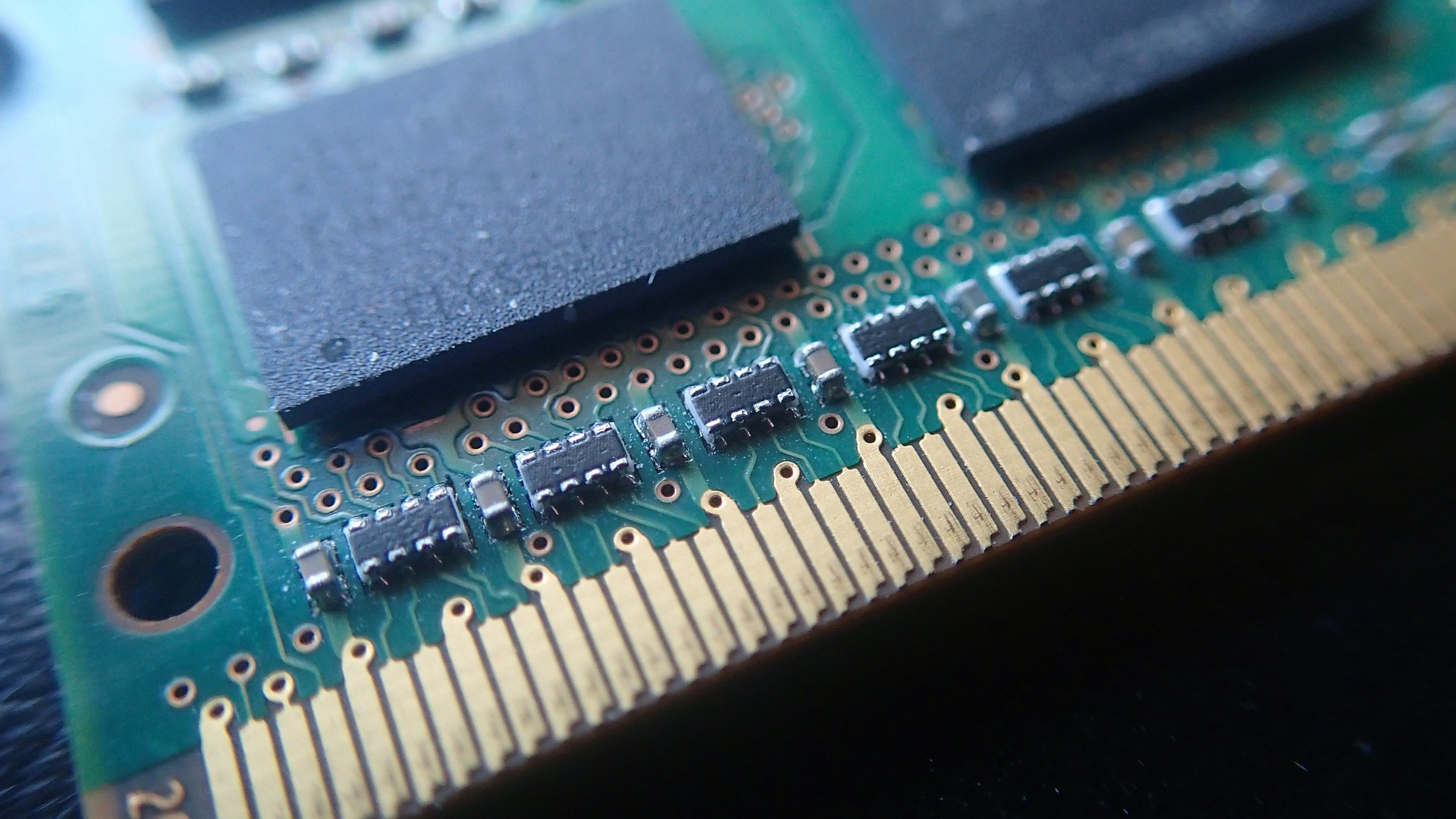 Close up of a green RAM