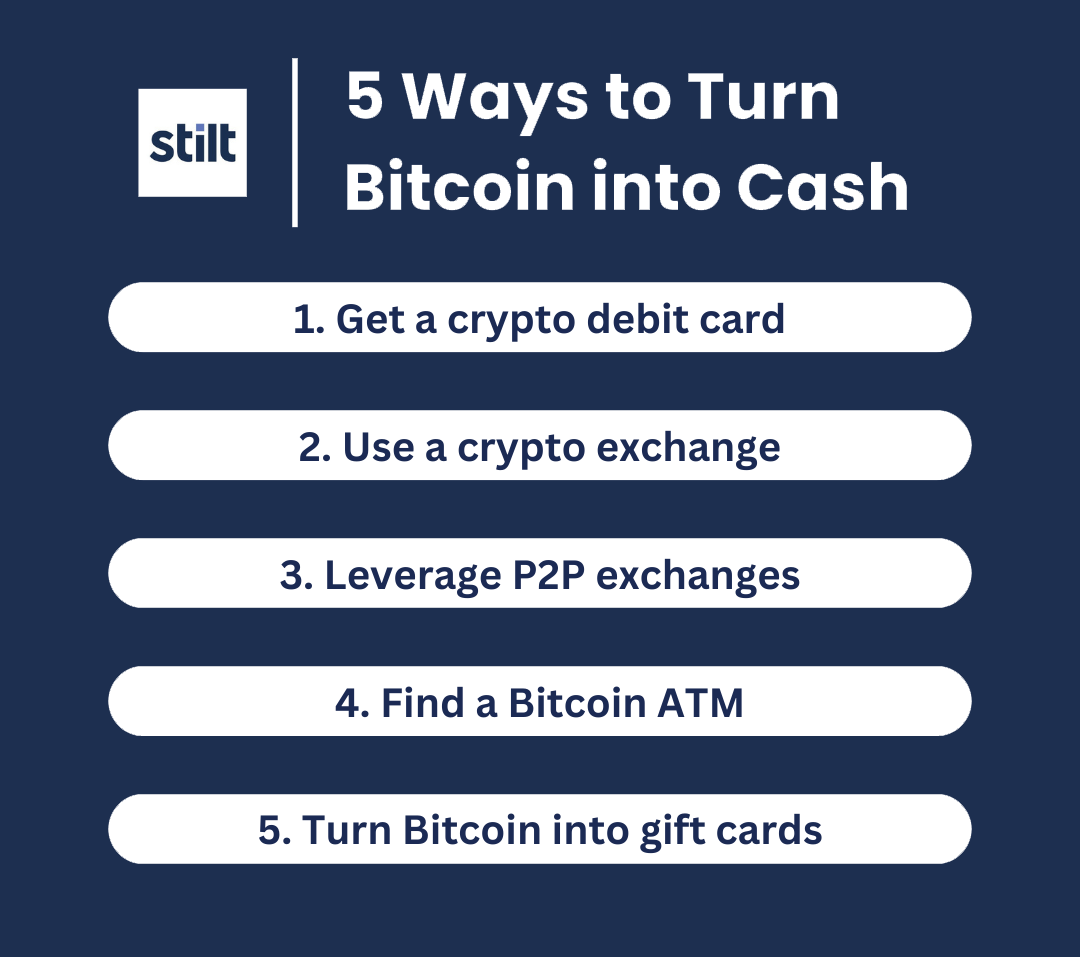 5 ways to turn crypto to cash explained