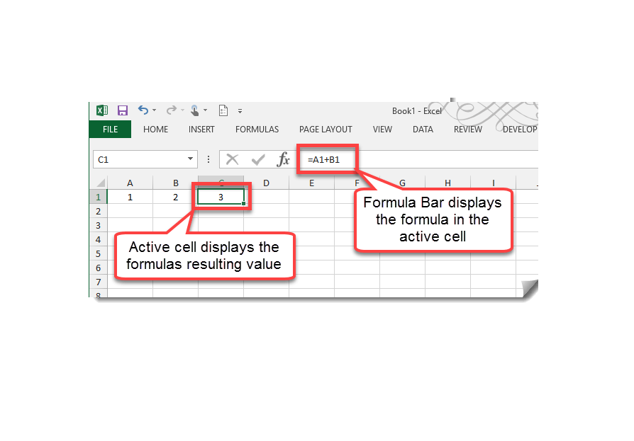 Showing formula in formula bar
