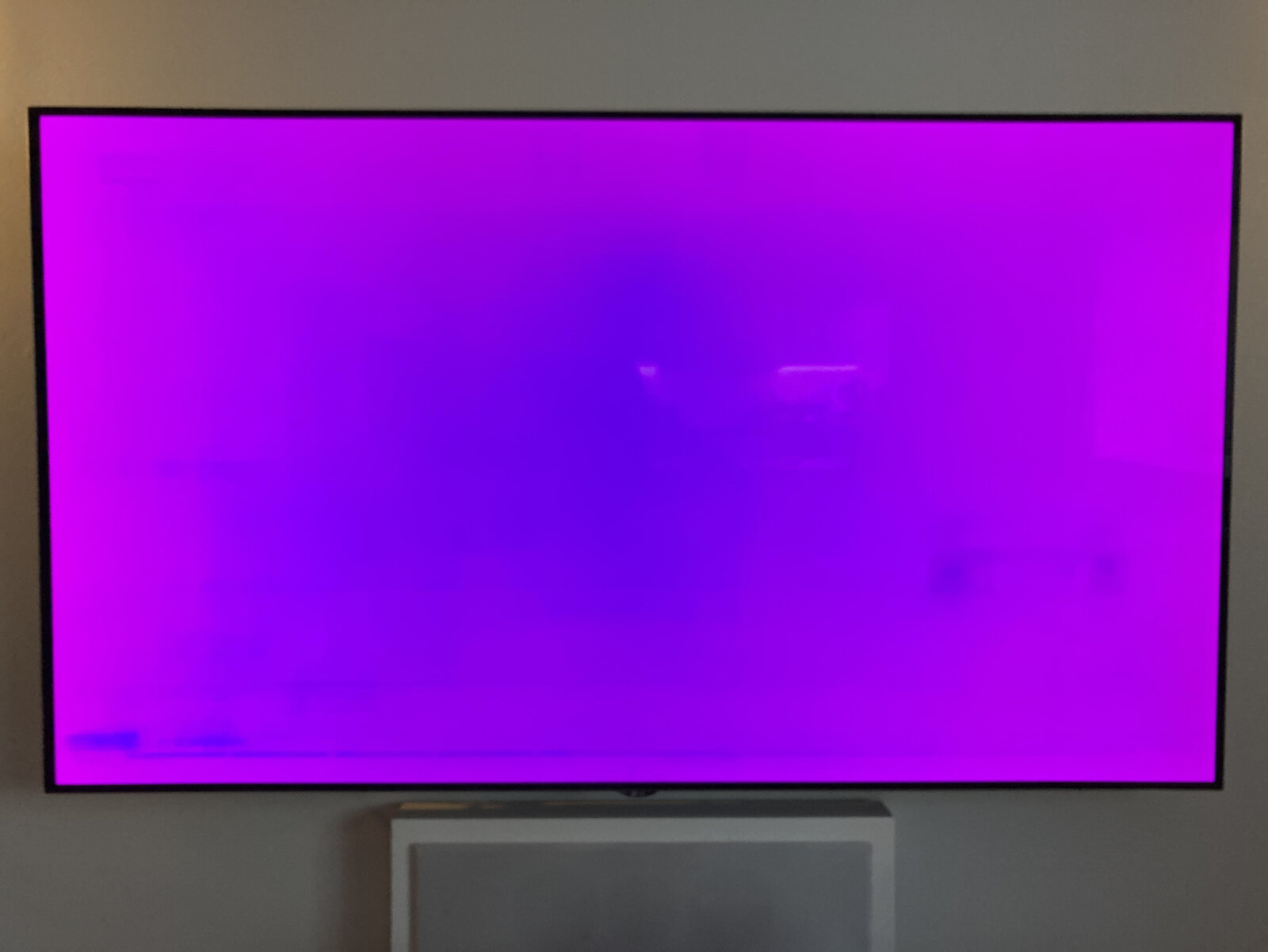 Screen burn on a television