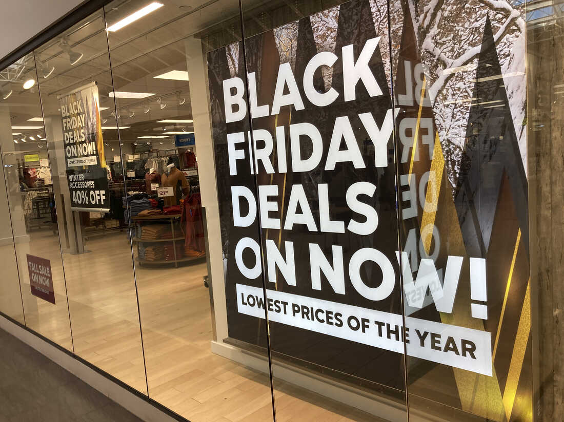 Black Friday sale sign on a store