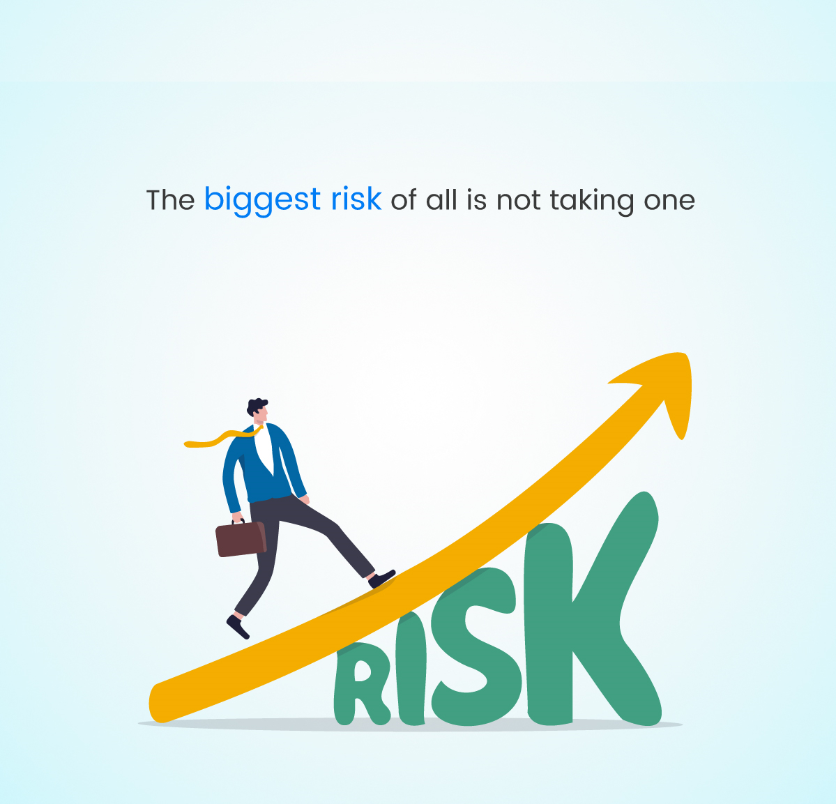 Risk written, a big arrow going up