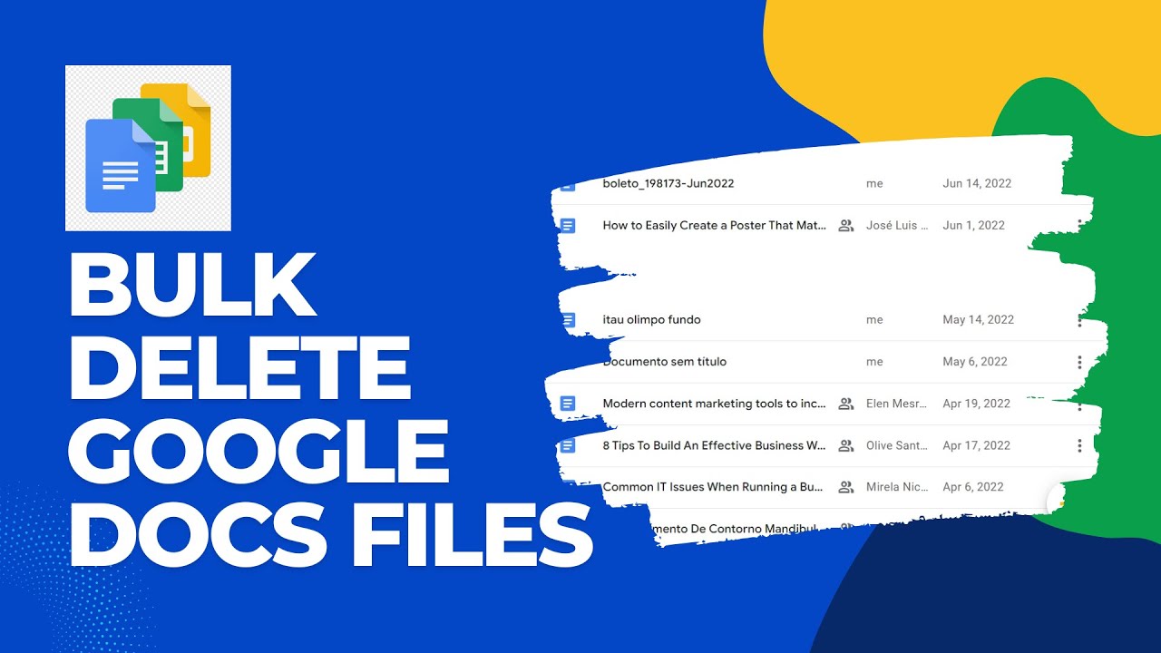 Bulk delete google docs files written