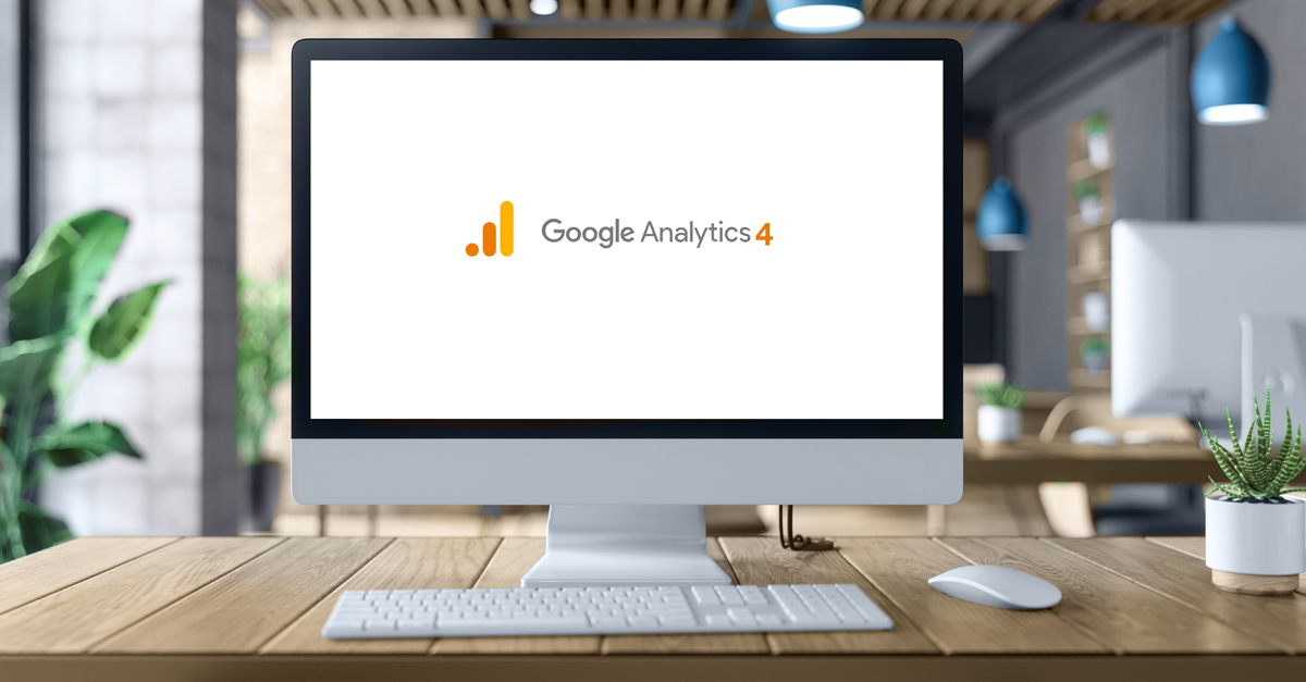 Google Analytics logo on a computer monitor