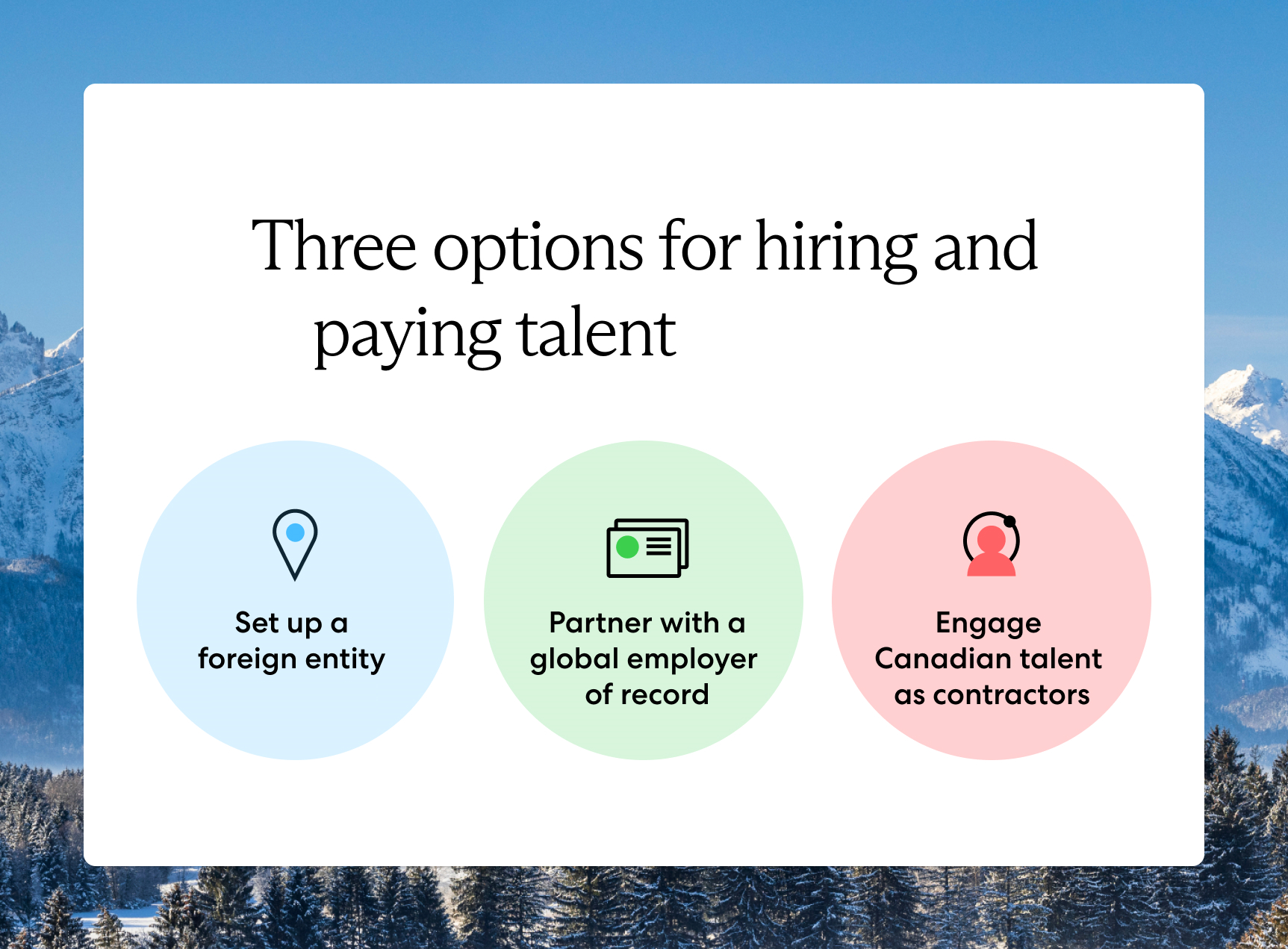 Three options for hiring and paying talent described
